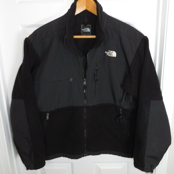 The North Face Denali Polartec Fleece Jacket Solid Black Full Zip Mens LG Y2K - Picture 1 of 9